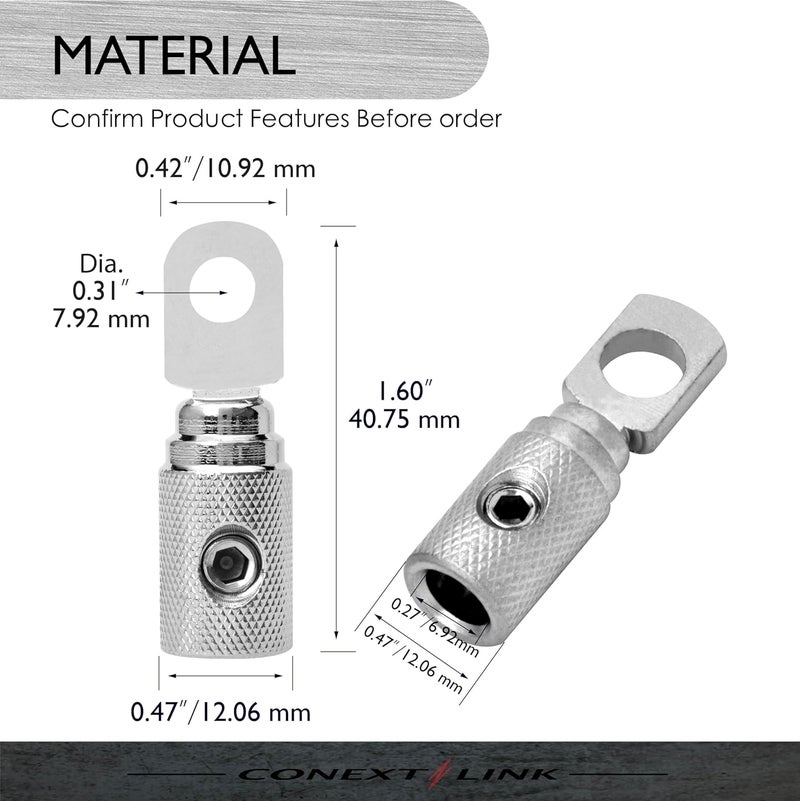 Conext Link RT8N-2 Set Screw Ring Terminal 2 Pack (8 Gauge, Nickel) - Image 3